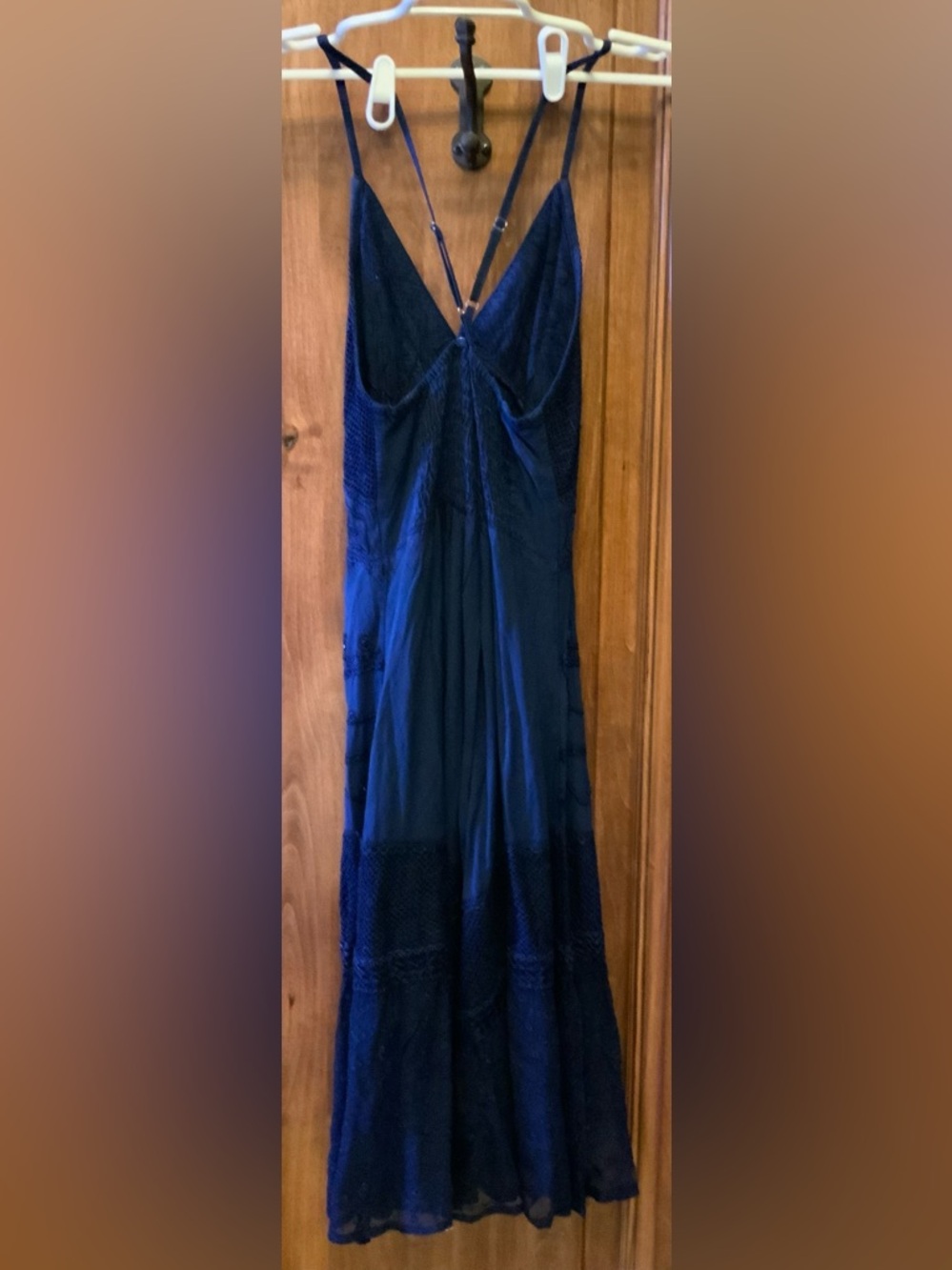 The Pyramid Collection Navy Blue Beaded Slip Dress - Picture 3 of 4